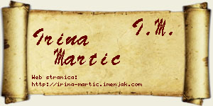 Irina Martić vizit kartica
